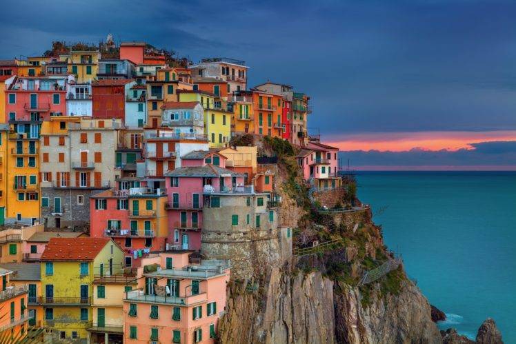 Italy, Mediterranean, Bay, Villages, Landscape HD Wallpaper Desktop Background