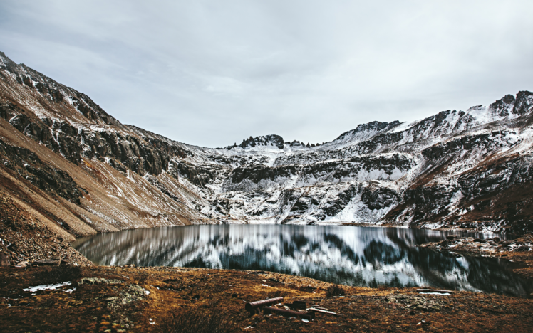landscape, Water, Mountains, Snow, Lake HD Wallpaper Desktop Background