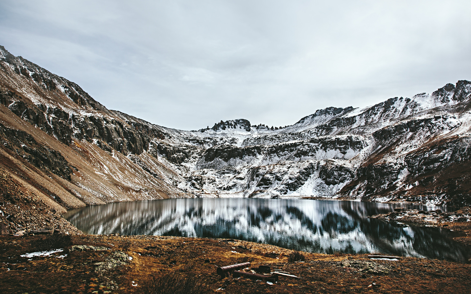 landscape, Water, Mountains, Snow, Lake Wallpaper