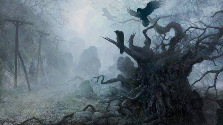 creepy, Horror, Dead trees HD Wallpaper Desktop Background