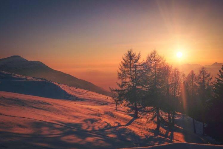 nature, Snow, Trees, Landscape HD Wallpaper Desktop Background
