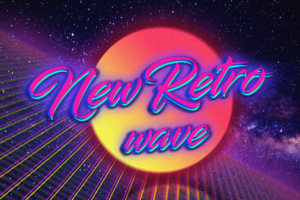 Retro style, New Retro Wave, 1980s, Digital art, Neon, Vintage, Space, Typography
