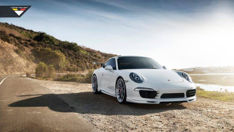 Porsche 911 Carrera S, Porsche Carrera 4, Car, White cars, Beach HD Wallpaper Desktop Background