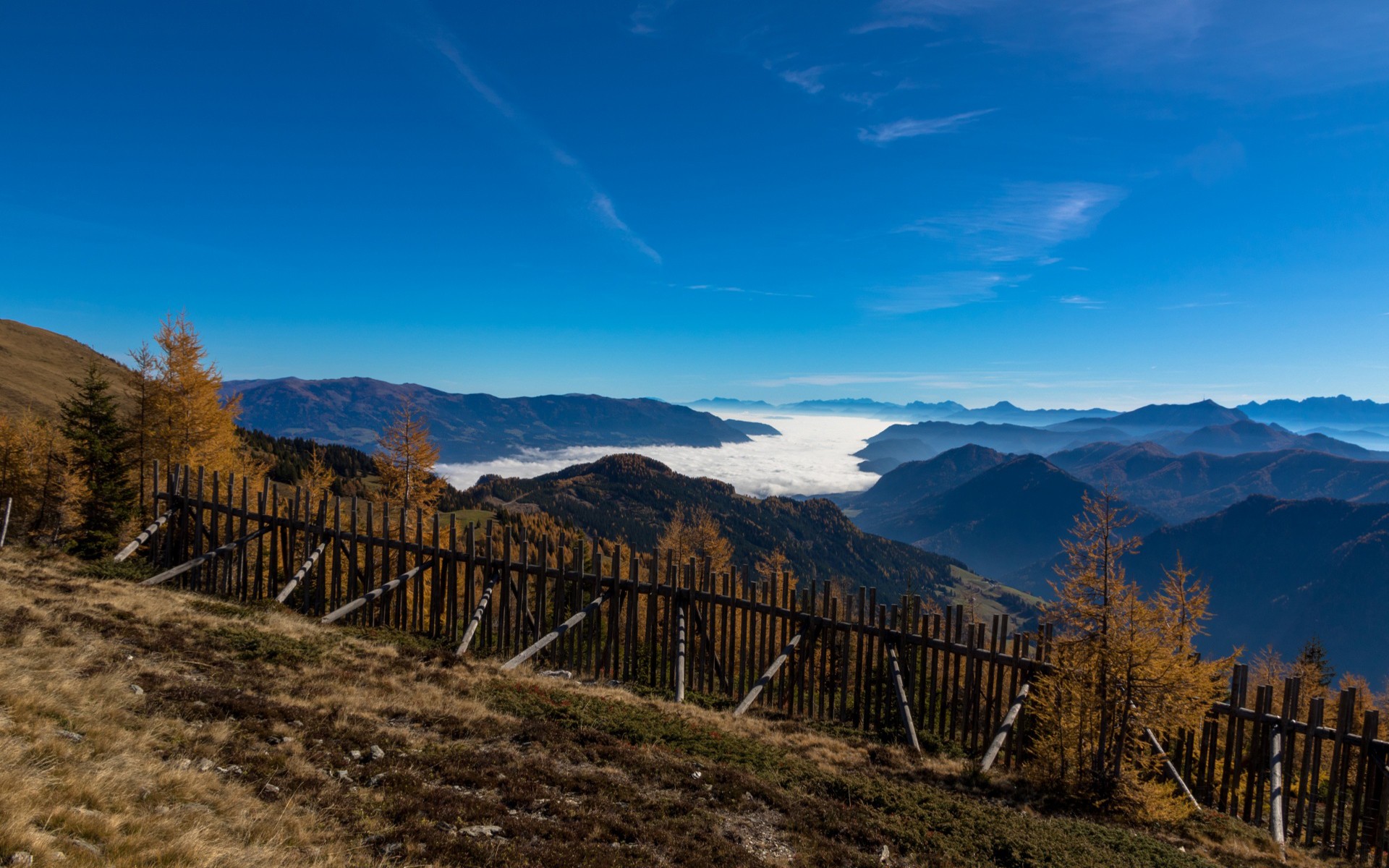 mist, Mountains Wallpaper