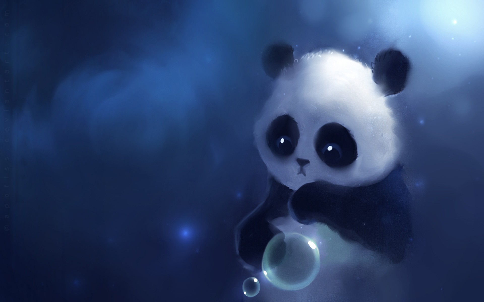 panda, Digital art Wallpaper