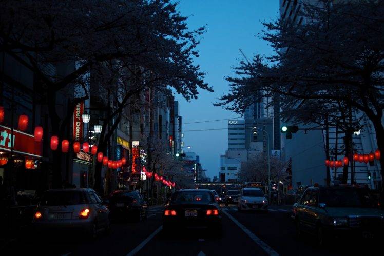 street, Night, Lights, Car HD Wallpaper Desktop Background