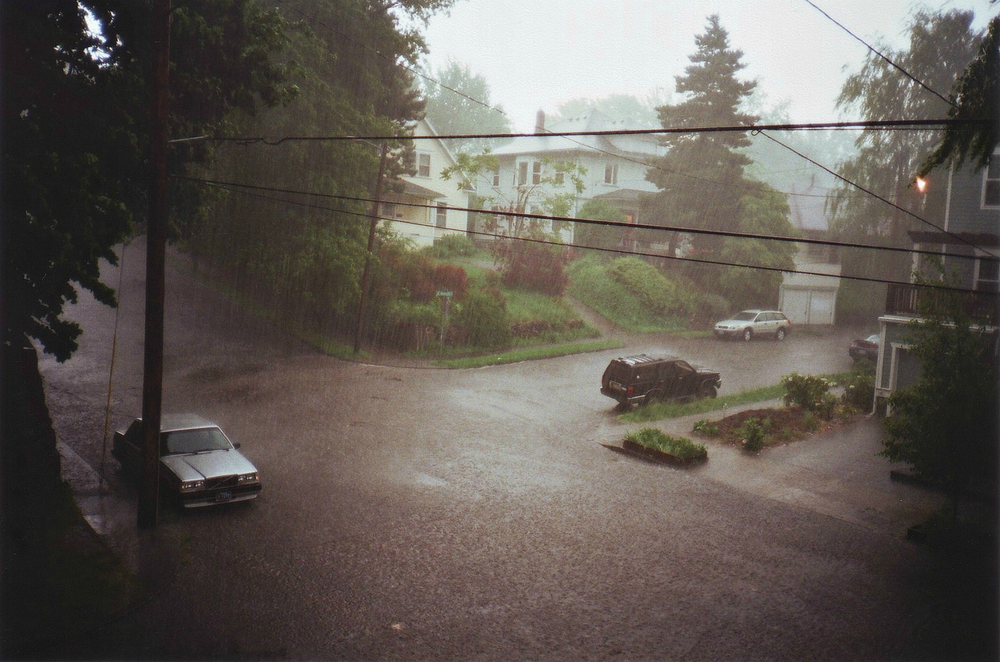 street, Town, Car, Rain Wallpaper