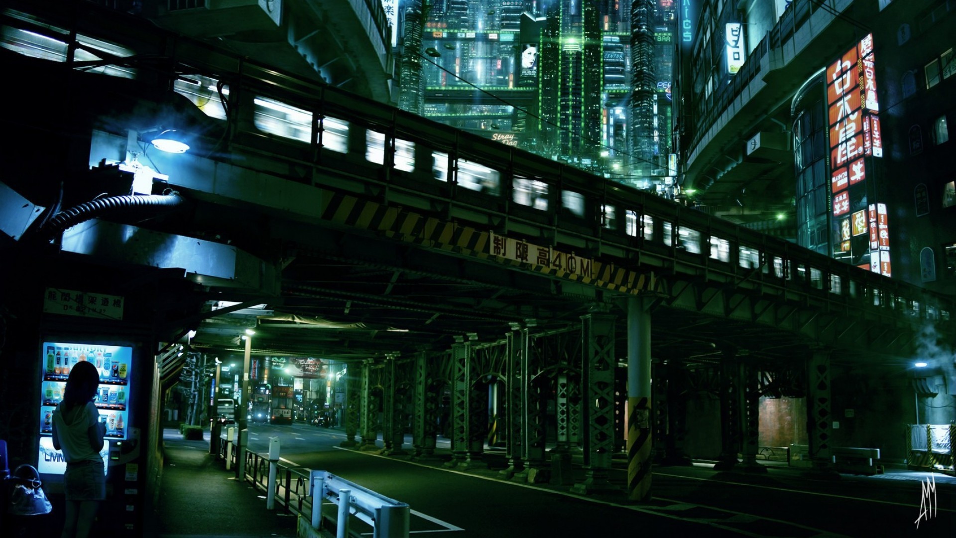 city, Cyberpunk, Night, Metro, Hong Kong Wallpaper