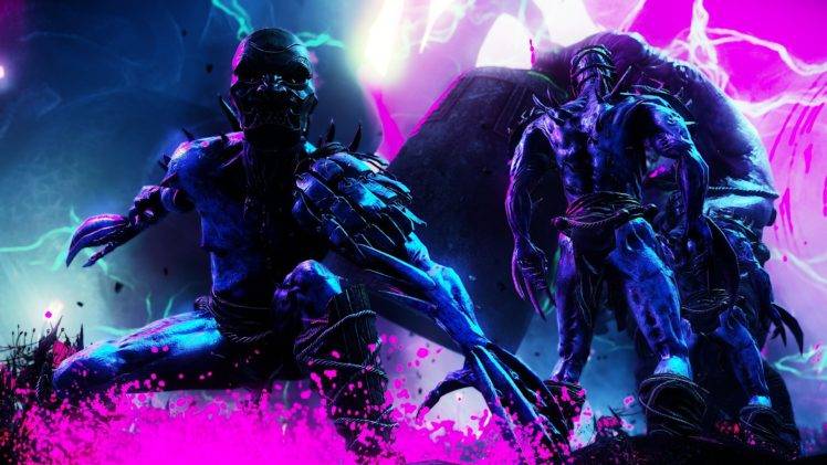 Shadow Warrior 2 Pink Neon Blue Enemy Wallpapers Hd Desktop