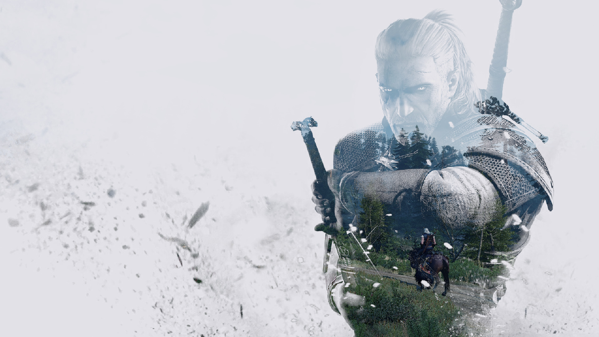 Geralt of Rivia, The Witcher 3: Wild Hunt, The Witcher, Doubleexposure Wallpaper