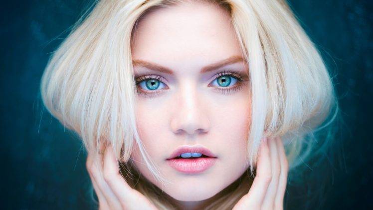Martina Dimitrova, Blue eyes, Face, Women, Blonde, Closeup HD Wallpaper Desktop Background