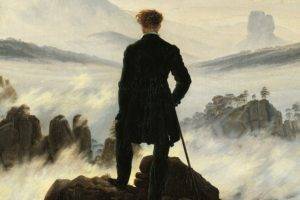 Der Wanderer über dem Nebelmeer, Oil painting, Caspar David Friedrich, Saxonian swiss
