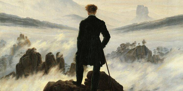 Der Wanderer über dem Nebelmeer, Oil painting, Caspar David Friedrich, Saxonian swiss HD Wallpaper Desktop Background
