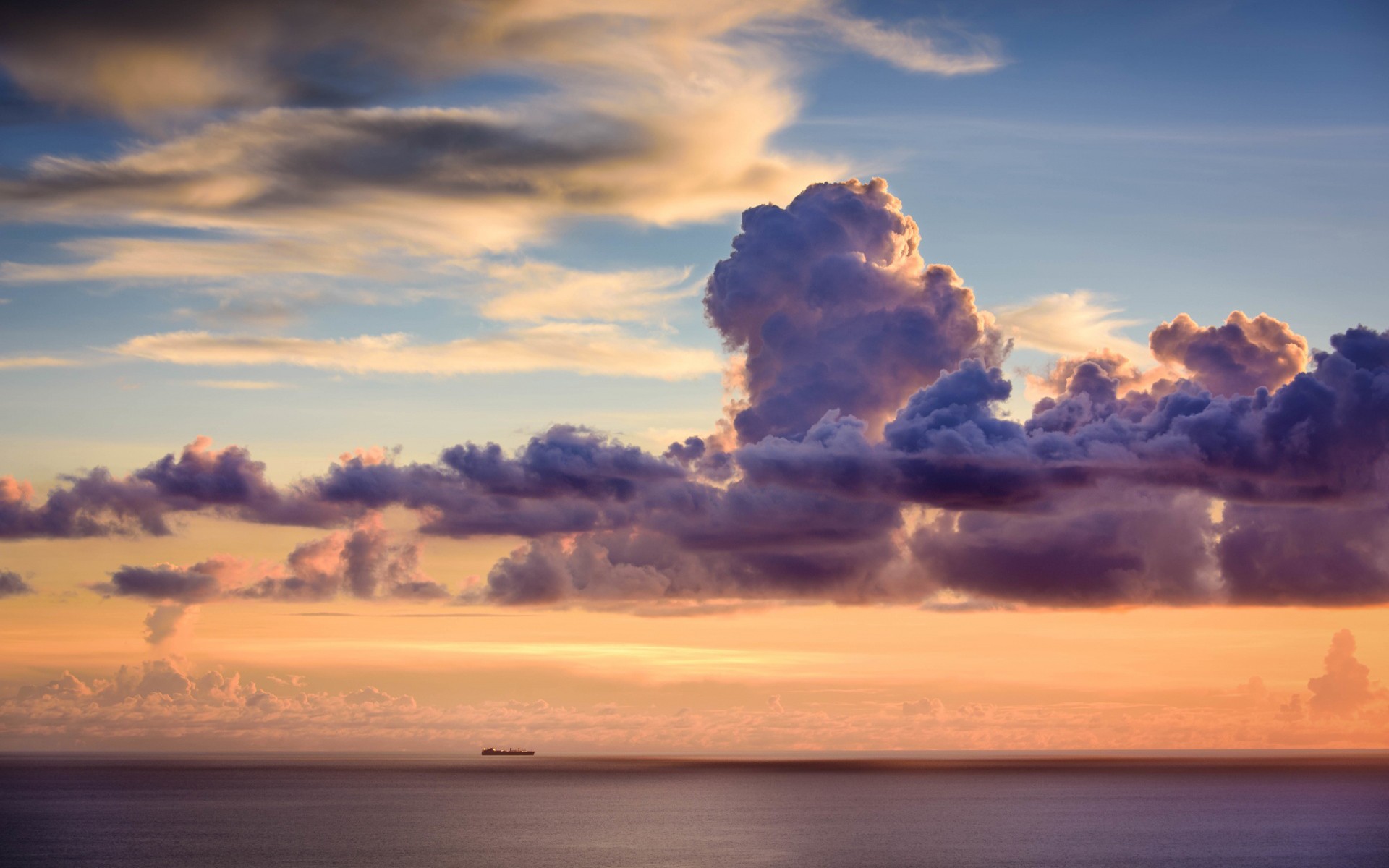 clouds, Water Wallpaper