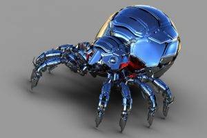 insect, Metal, Render, CGI, Spider
