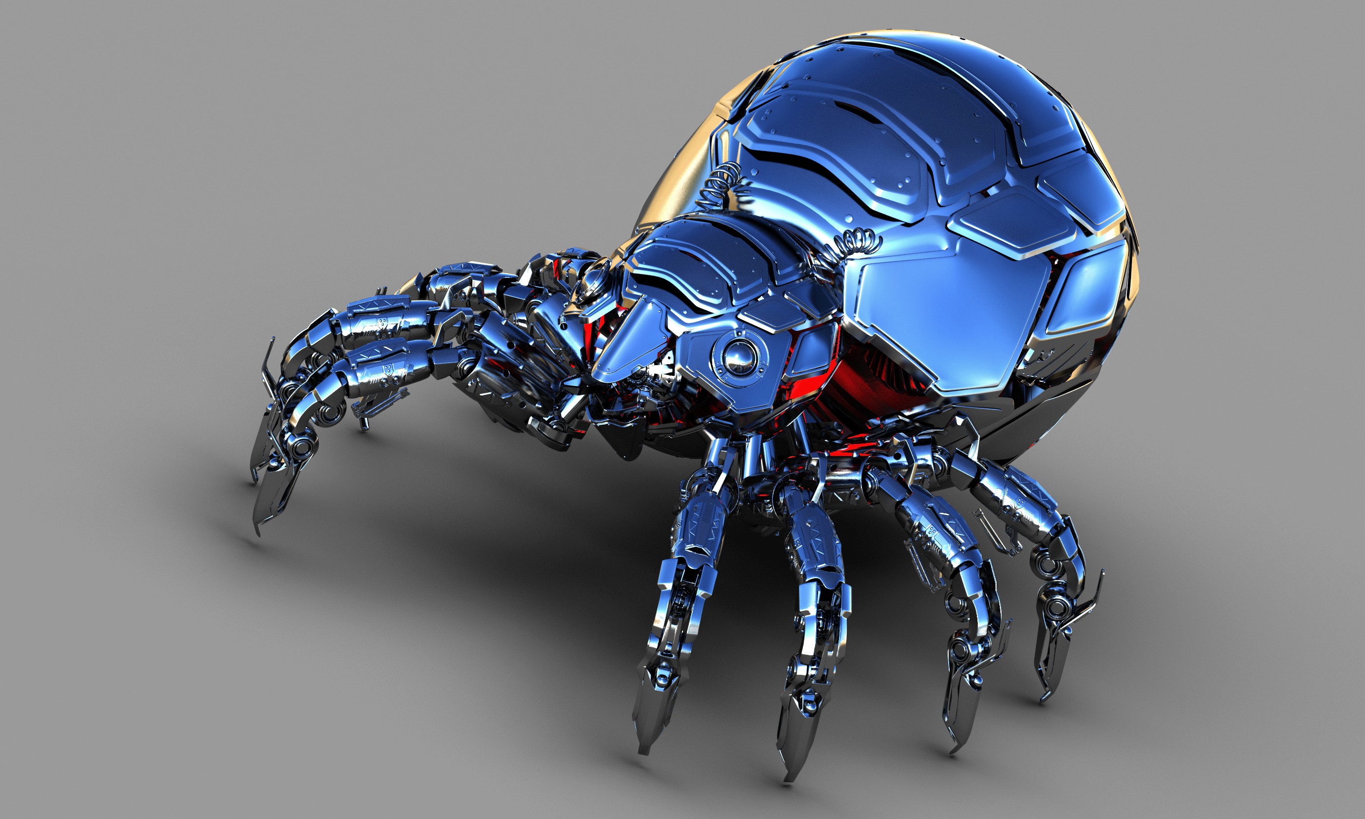 insect, Metal, Render, CGI, Spider Wallpaper