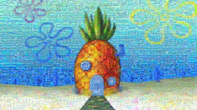 SpongeBob SquarePants, Cartoon, Pineapple, Pineapples, Collage HD Wallpaper Desktop Background
