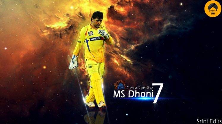 MS Dhoni, Chennai Super Kings, Galaxy HD Wallpaper Desktop Background