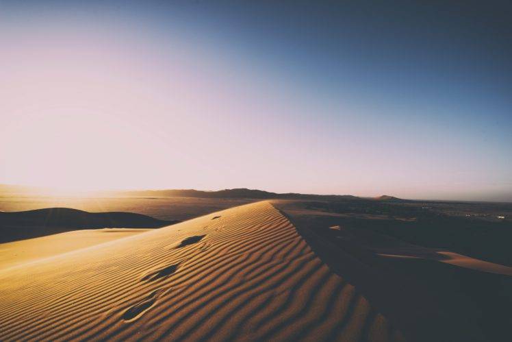 nature, Landscape, Dune, Desert, Sand, Sky, Sun HD Wallpaper Desktop Background
