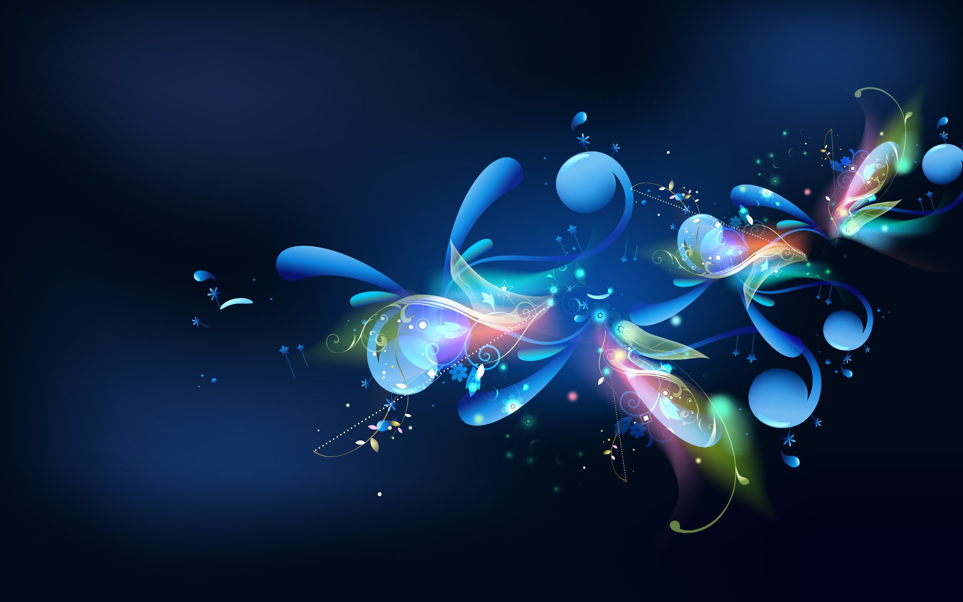 colorful, Blue background Wallpaper