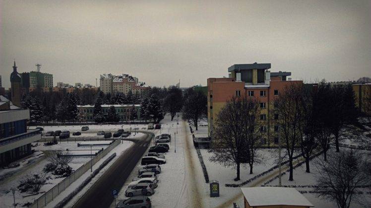 cityscape, Poland, Clouds, Snow, Car HD Wallpaper Desktop Background