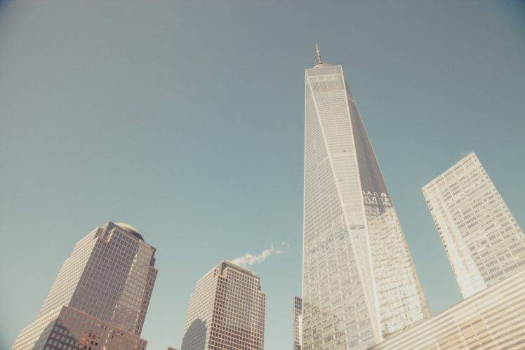 building, Modern, Blue, Sky, Minimalism, One World Trade Center, New York City HD Wallpaper Desktop Background