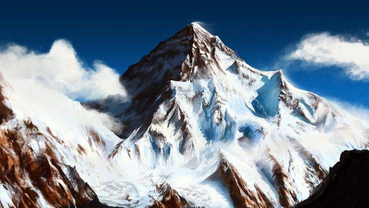 mountains, Snow, Snowy peak HD Wallpaper Desktop Background