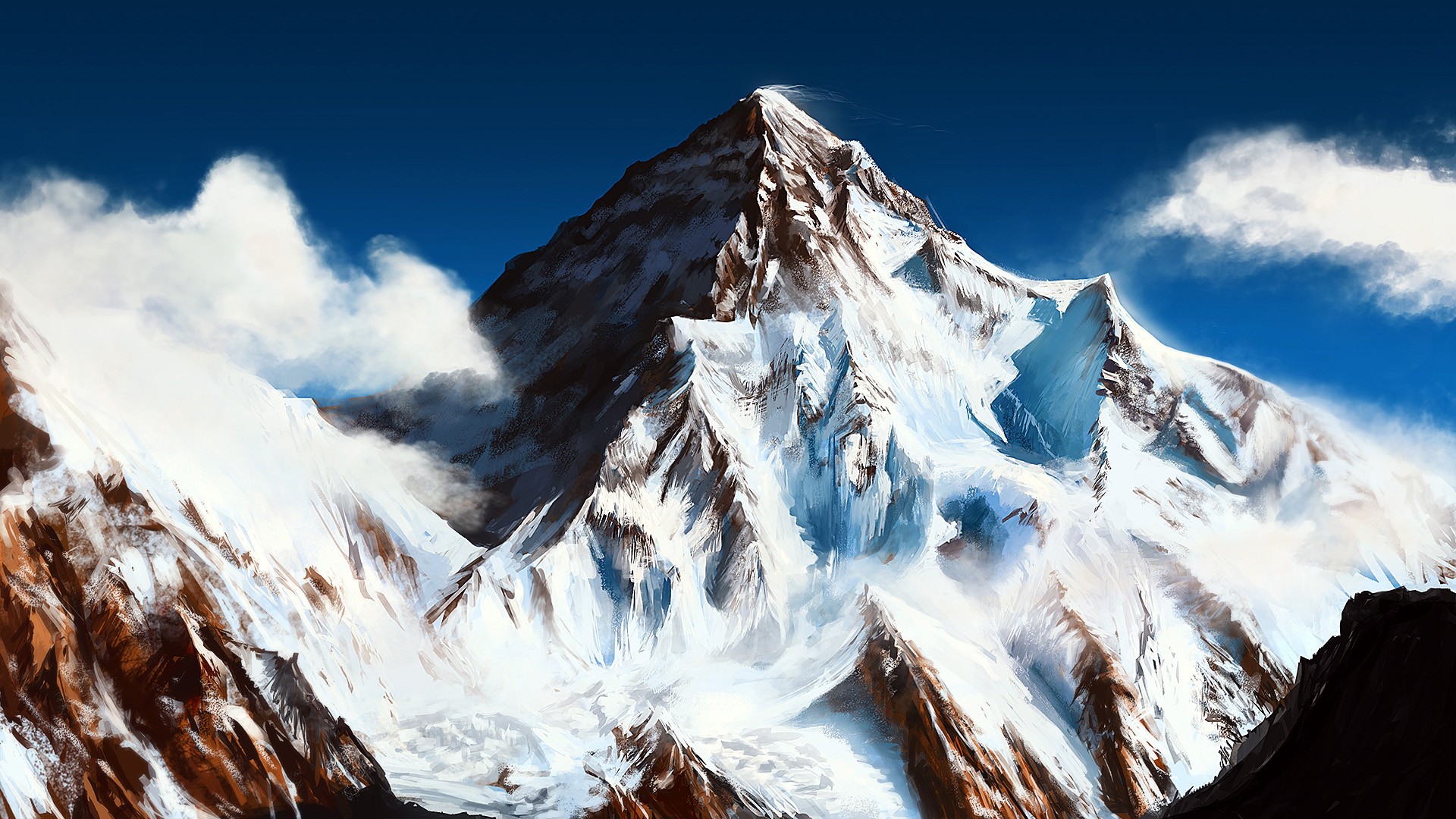 mountains, Snow, Snowy peak Wallpaper