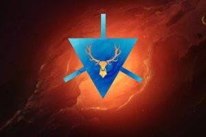 triangle, Deer, Symbols, Nebula, Blue, Orange, Black