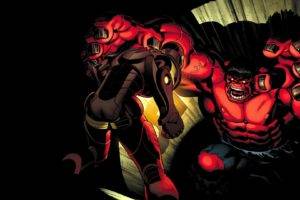 Hulk, Red hulk, Marvel Comics, Illustration, Iron Man