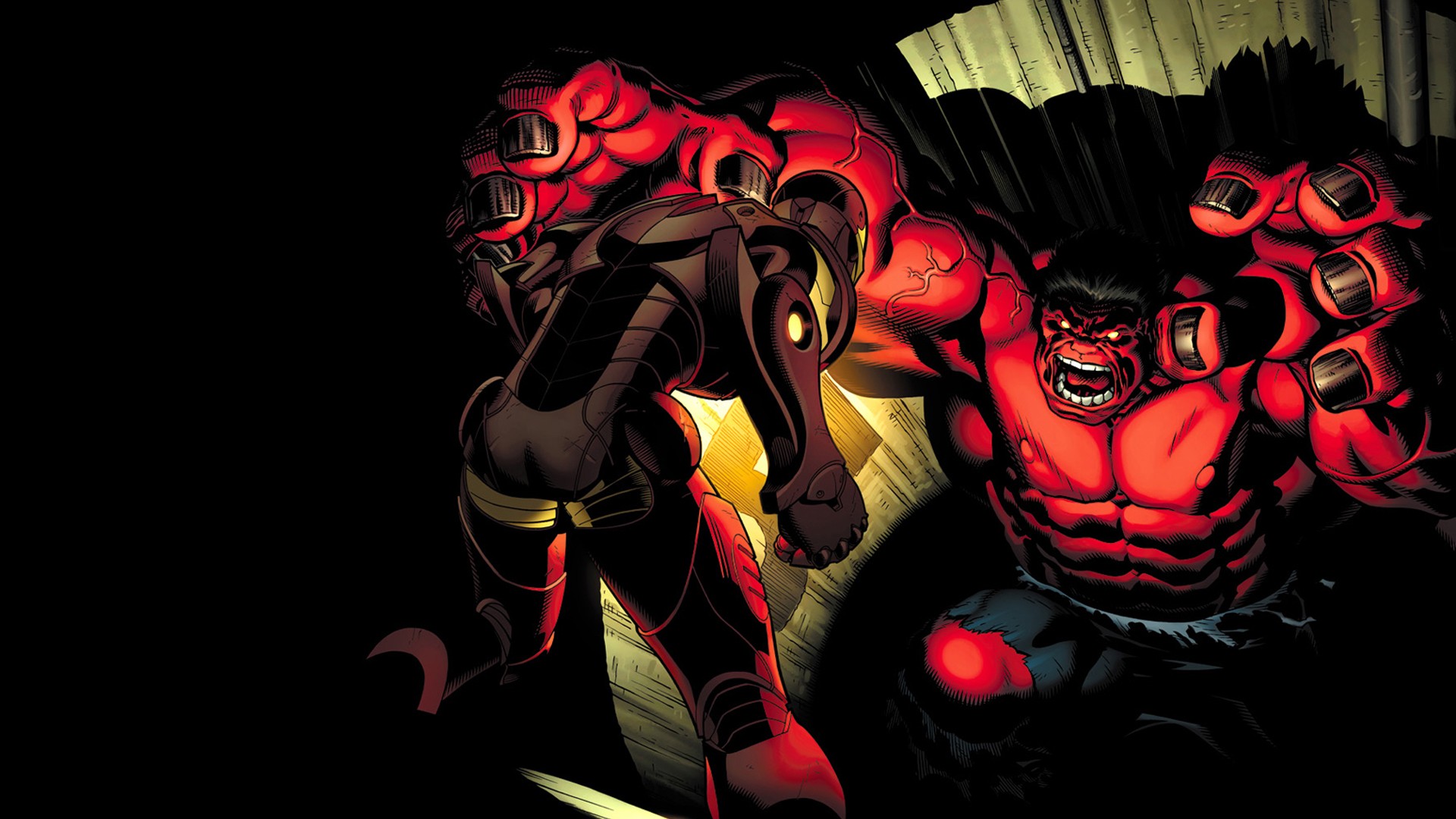 Hulk, Red hulk, Marvel Comics, Illustration, Iron Man Wallpaper