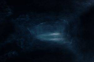 dark, Blue, Cave, Color light, Scarry, Sky, Planet, White, Red, Disaster