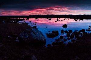 O.G. Photos, Landscape, Nature, Water, Rocks, Purple sky, Colored sky