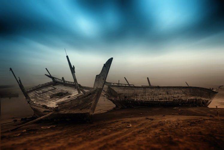 vehicle, Ship, Landscape, Sky, Shipwreck, Wreck HD Wallpaper Desktop Background