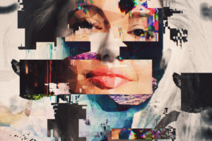 Angelina Jolie, Abstract, Glitch art