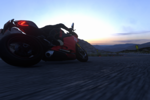 motorcycle, Asphalt, Sunset