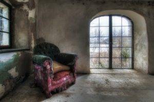 room, Chair, Old, Window, Interior