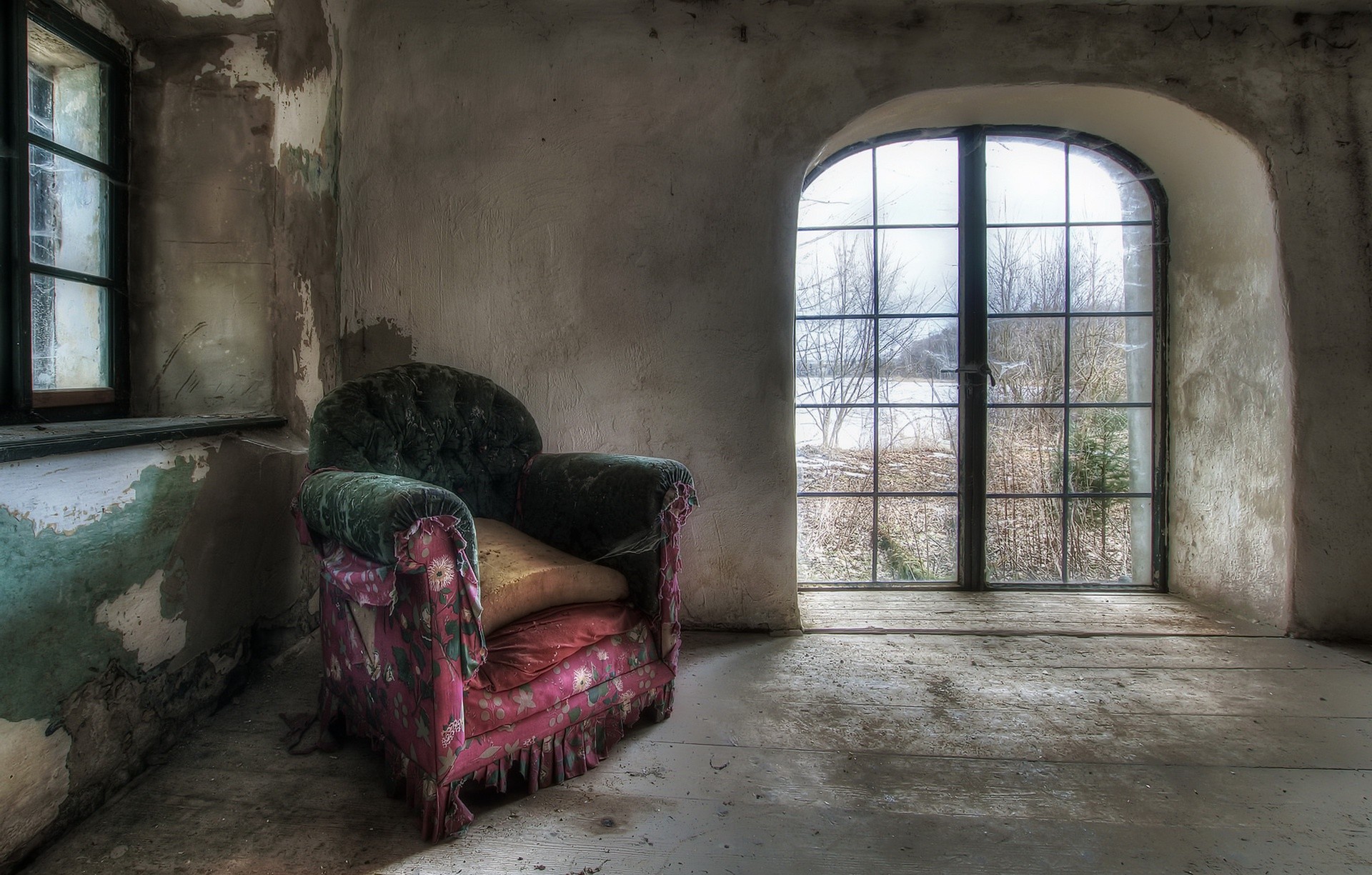 room, Chair, Old, Window, Interior Wallpaper