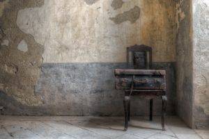 old, Chair, Wall, Suitcase