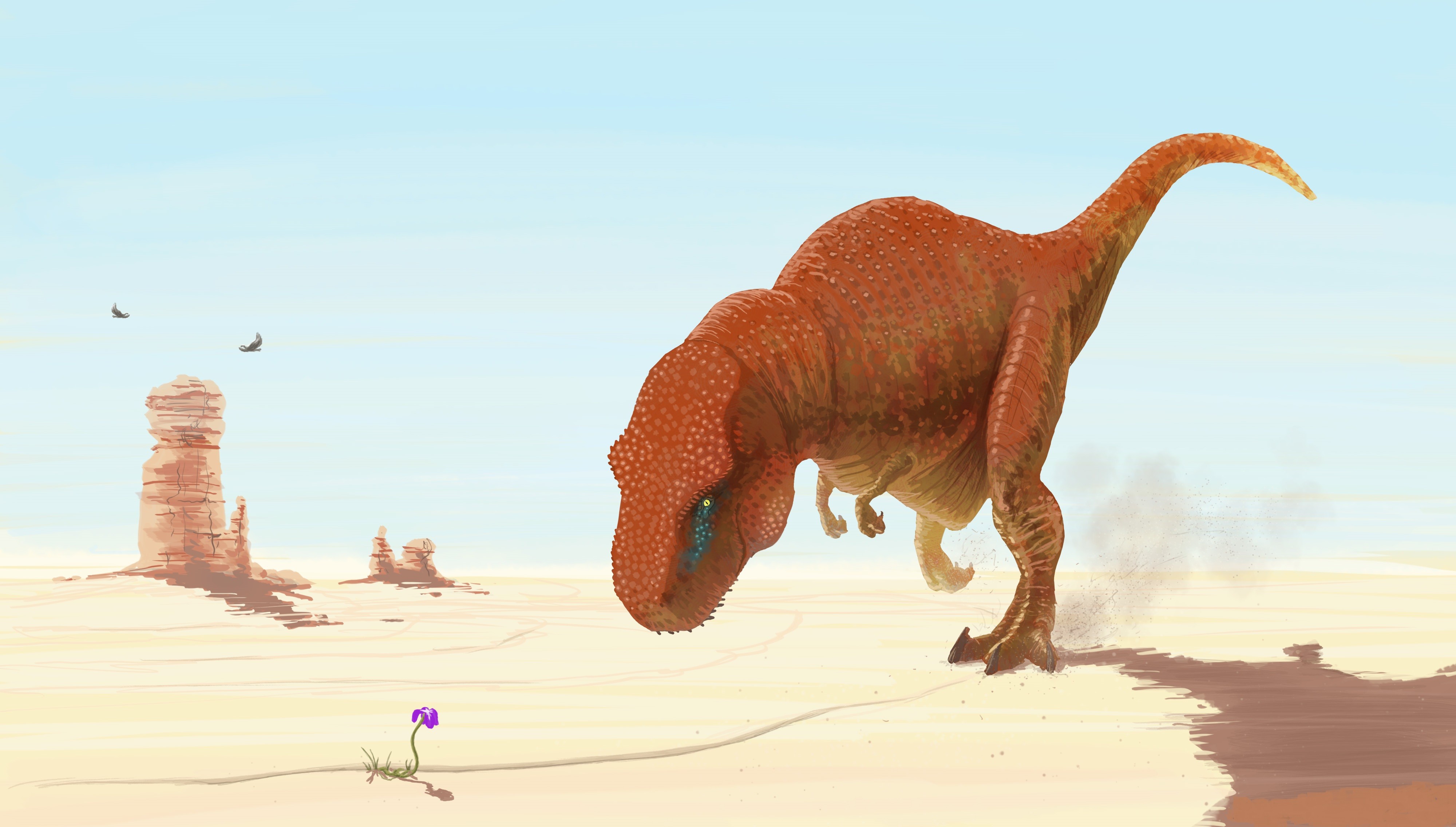 dinosaurs, Creativity, Desert, Digital art Wallpaper
