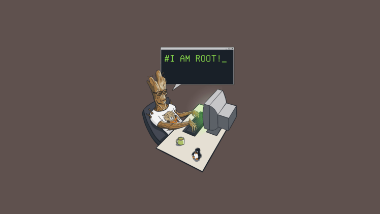 Groot, Simple background, Hashtags, Humor, Minimalism HD Wallpaper Desktop Background
