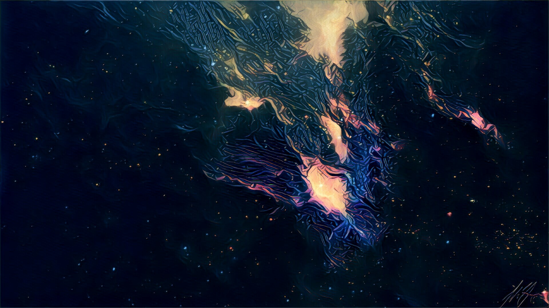 stars, Blue, Artwork Wallpaper