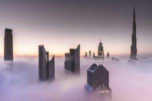 Dubai, Cityscape, Mist, Burj Khalifa, United Arab Emirates