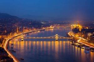 Hungarian, Budapest, Danube, Hungary, Hungarian Parliament Building, Chain Bridge, Reflection