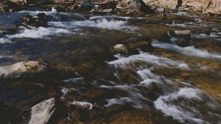 water, River, Motion blur HD Wallpaper Desktop Background