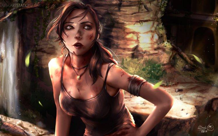 Lara Croft, DoubiDoubi, Tomb Raider, Drawing HD Wallpaper Desktop Background