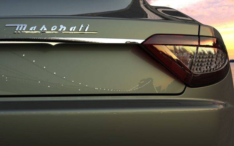 Maserati, Car, Rear view, Reflection, Bridge, Sunset HD Wallpaper Desktop Background