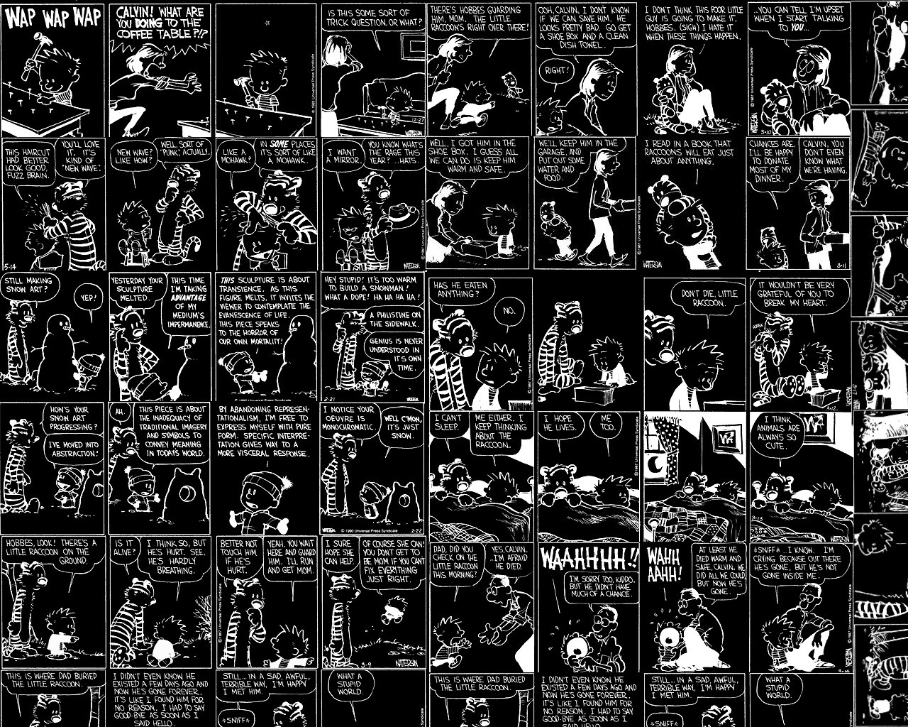 comic books, Calvin and Hobbes, Inverted colors Wallpaper