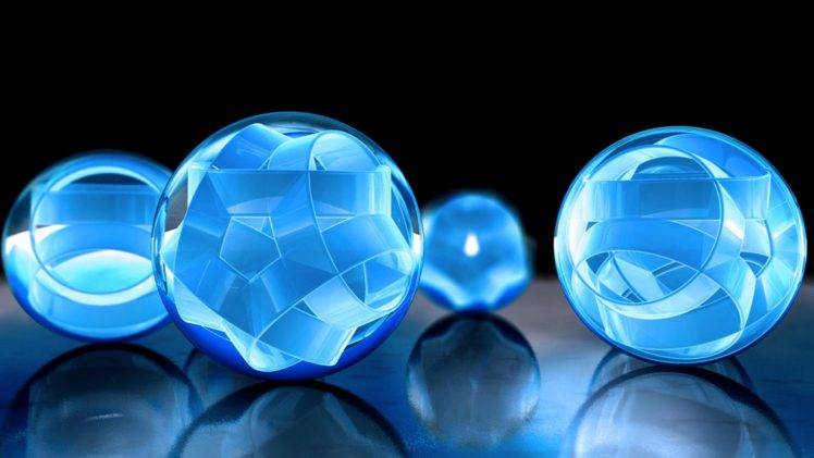 sphere, Abstract, Shapes, Blue, Reflection HD Wallpaper Desktop Background