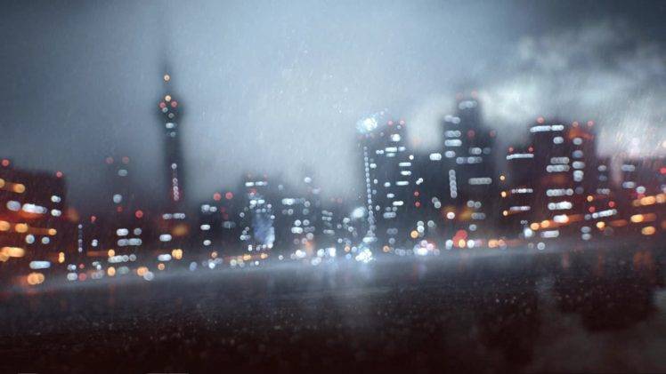cityscape, Building, Skyscraper, Rain, Blurred, Night Wallpapers HD /  Desktop and Mobile Backgrounds